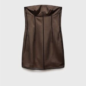 Mango Strapless Sheer black Mini Dress